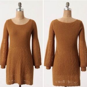 ❤️100% Alpaca Camel Knit Lace Anthropology Dress